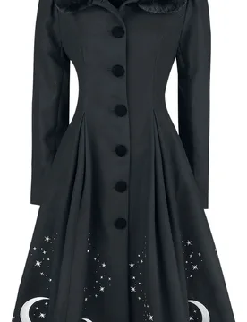 Rockabilly Mantel - Interstellar Coat - XS bis 4XL - für Damen - Größe XS - schwarz - Frauen - female - Hell Bunny - FashionsVida