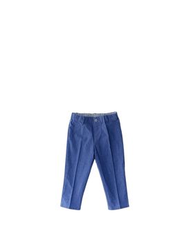 Pantalone misto lino BLU CHIARO 6M