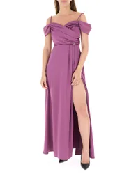 Abito con drappeggio ROSA MALVA XS