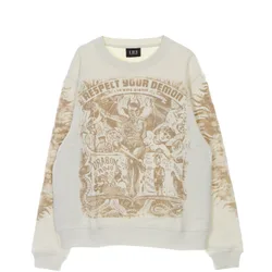 Felpa Leggera Girocollo Uomo Respect Your Demon Sweatshirt Natural