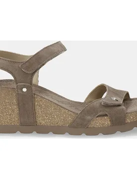 Sandalias de cuña de mujer en velour con forro de piel - Panama Jack - FashionsVida