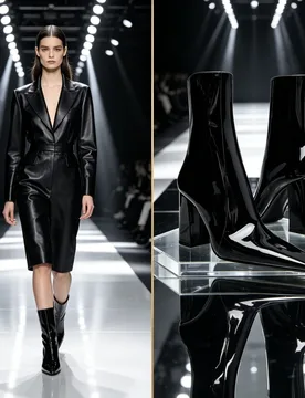 Patent Leather Fabric Pointed Toe Thick Heel High Heel Zipper Style Knight Boots Fashion Versatile Women's Short Boots Comfort - Aliexpress - FashionsVida