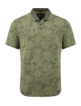 Weird Fish Sarat Printed Polo Shirt Size S - holiday-shop holiday-shop mens-summer-shop men men all-mens men polos offers all-offers offers mens-3-for - Dark Olive - FashionsVida