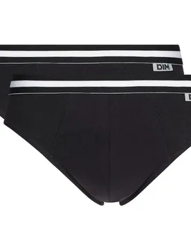 Pack de dos slips algodón elástico y cinturilla con diseño eco - Dim - FashionsVida