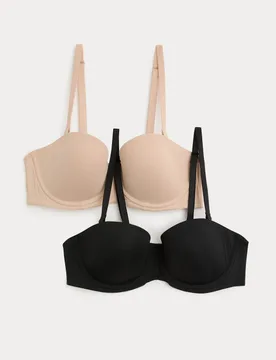 Pack Wired Multiway Strapless Bras (A-E) Black Mix female - M&S - FashionsVida