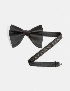Oversized Pure Silk Bow Tie Black male - M&S SARTORIAL - FashionsVida