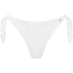 Braga de bikini atada a los lados y estampado con tejido calado