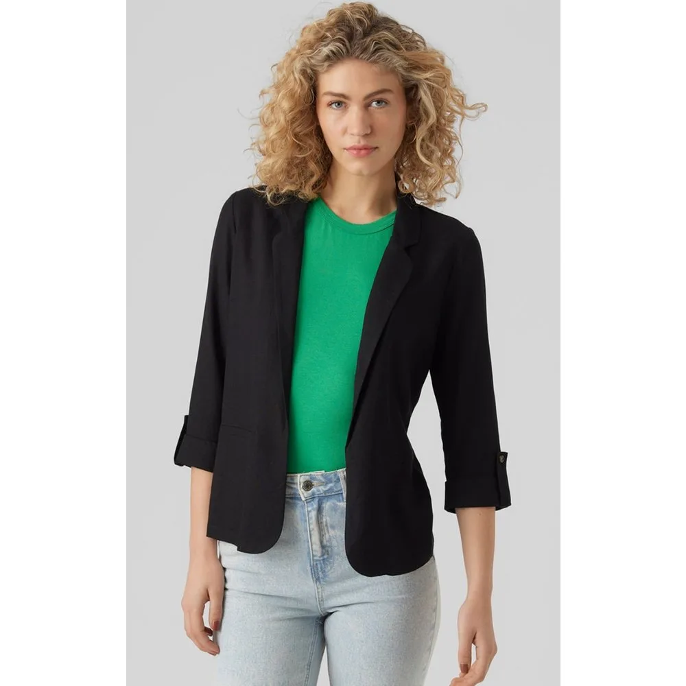 Blazer abierta de mujer tejido lino - Vero Moda - FashionsVida
