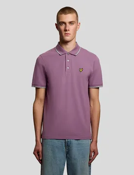 Men's Tipped Polo Shirt in Blue - Lyle & Scott - FashionsVida