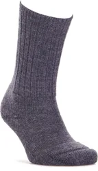 Extra Roomy Wool‑rich Seam‑free Cushioned Sole Socks - Grey - Size: S
