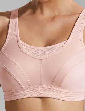 Sujetador deportivo de alto impacto para mujer de talla grande, sin alambres y sin relleno, con cobertura total, diseño de tirantes anchos y espalda - Shein - FashionsVida