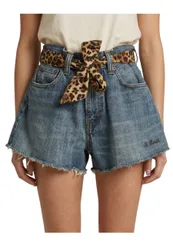 SHORTS DENIM Donna LEOPARDATO