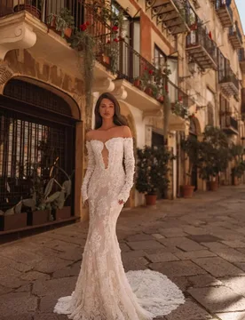 Vestido De Noiva Sereia Encaje Long Sleeve Wedding Dress Minimalista Vestidos Feminino Elegante Para Casamento Plus Size Bespoke - Aliexpress - FashionsVida