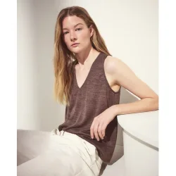 Camiseta sin mangas lisa de mujer
