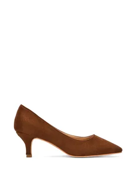 Women's 'Cali' Pointed Toe Low Stiletto Kitten High Heel Court Shoes in Brown Size: 4 - Brown - Size: 4 - XY London - FashionsVida