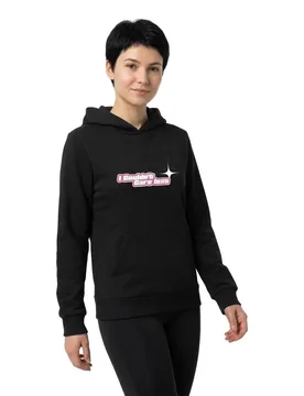 Felpa Con Cappuccio Couldn´t Care Less Fluffy Black S - Miss Tee - FashionsVida