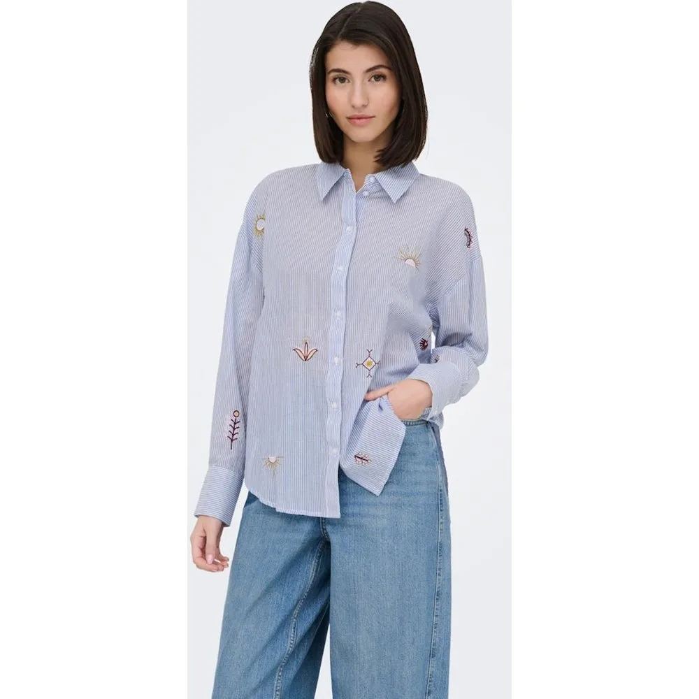 Camisa de mujer de manga larga con bordado - JDY - FashionsVida