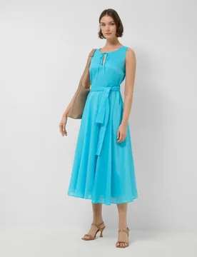 Vestido midi sin mangas de m ujer - Roberto Verino - FashionsVida