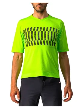 Maglietta A Maniche Corte Trail Tech Electric Lime / Dark Grey - Castelli - FashionsVida