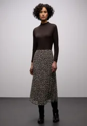 Kleid mit Leo-Rock female Braun