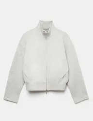 Cotton Rich Scuba Zip Up Sweatshirt Grey Marl female