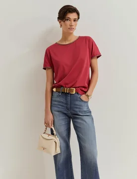 Camiseta de mujer en algodón - Lion of Porches - FashionsVida