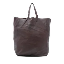 Leather Vertical Cabas Tote
