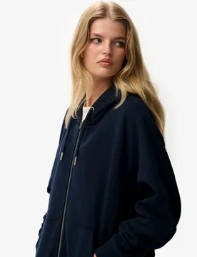Superdry Damen Essential Logo Raglan Zip-hoodie Navy - Größe: 38 - 74.99 - FashionsVida