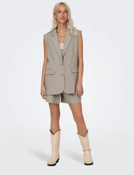Chaleco de mujer largo con cuello solapado - Only - FashionsVida