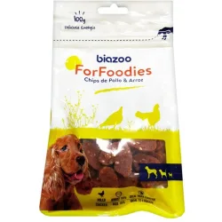 Snack para perros chips corazones de pollo y arroz 100 g