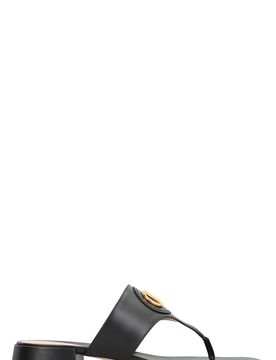 VLogo Signature Leather Slide Sandals
