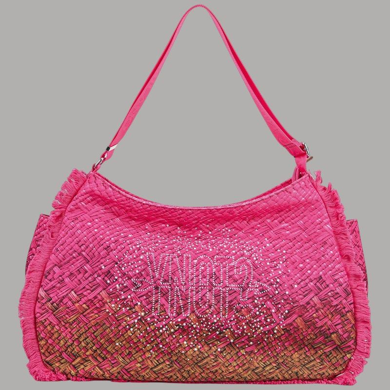 Borsa Hobo Macao XL Nylon Sfumata con Frange Decor e Charm