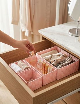 Organizer intrecciati 4 pack - rosa pastello
