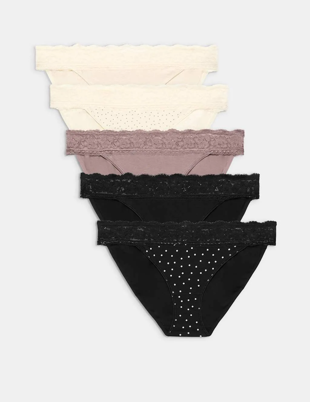 Pk Cotton Blend Printed Bikini Knickers Praline female - M&S - FashionsVida
