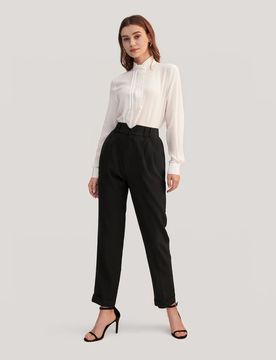 Pantaloni Larghi In Seta Design Sofisticato, Vestibilità Regolare 100% Seta Pura Privo Di Sostanze Chimiche Nocive 38