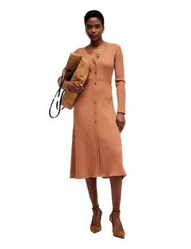 Vestito A Maniche Lunghe 21011085 Brown XL
