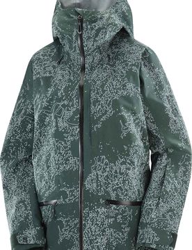 Wasserdichte Skijacke Absolute 3L Print Jkt W Ao/Green Gables für Damen Größe M Grün