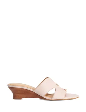 Wide Fit Leather Wedge Mules Blush female - Dune london - FashionsVida