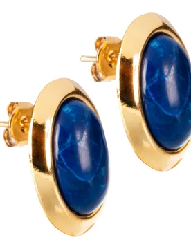 Ohrringe „Lapis“ blau gold - Schmuck Design BY EMMA - FashionsVida