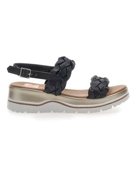 Sandali con Platform Nere Vera Pelle 81436 38