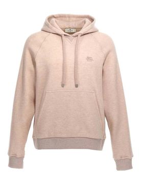 Felpa con cappuccio in lana con ricamo logo