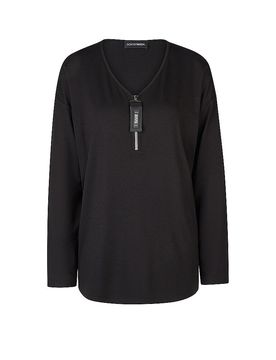 Langarmshirt schwarz 50 damen