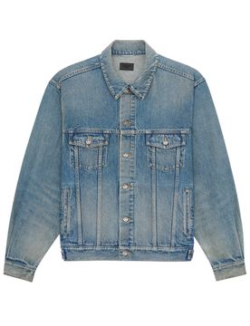 Front-Button Cotton Jacket with Pointed Collar and Flap Patch Pockets