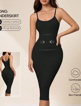 Vestido camisola moldeador sin costuras para mujer, vestido interior ajustado con control de abdomen y levantamiento de glúteos, faja de compresión
