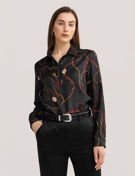 Chemise En Soie Louisville Imprimé Léger Et Respirant 100% Soie Chemises S