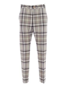 Pantalone check e verde