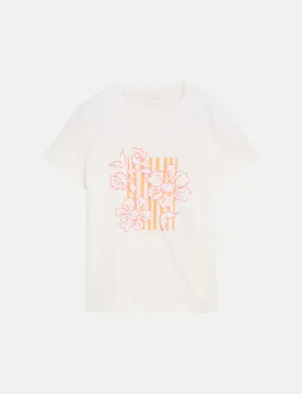 T-Shirt mit floralem Print Weiß L - Tom Tailor Casual - FashionsVida