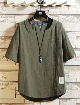 New Summer Trend Korean Version Simple Solid Color Loose Oversize Round Neck Short Sleeved Breathable Linen T-shirt for Men - Aliexpress - FashionsVida