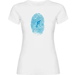 Maglietta A Maniche Corte Biker Fingerprint White