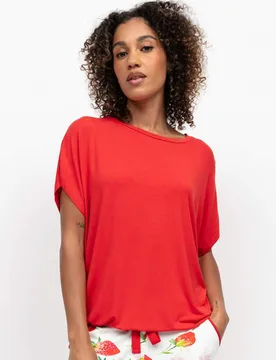 Jersey Pyjama Top Red female - Cyberjammies - FashionsVida